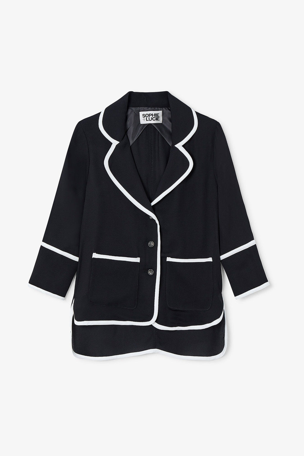 Veste Biais Crêpe Noir