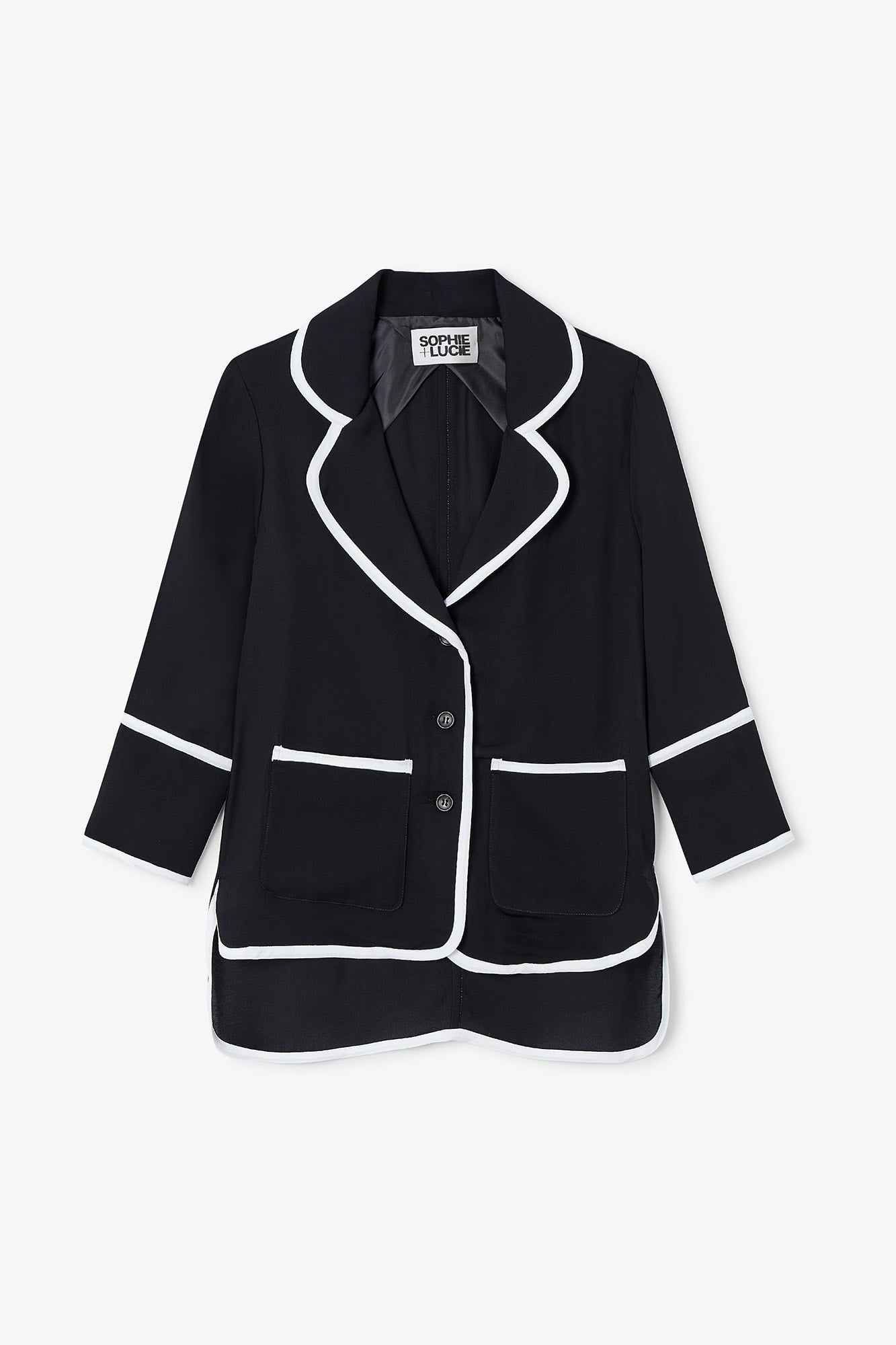 Veste Biais Crêpe Noir