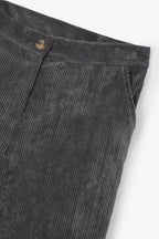 Pantalon Trompette Velours Côtelé Gris
