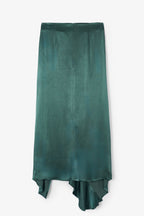 Jupe Virt Satin Froissé Cobalt