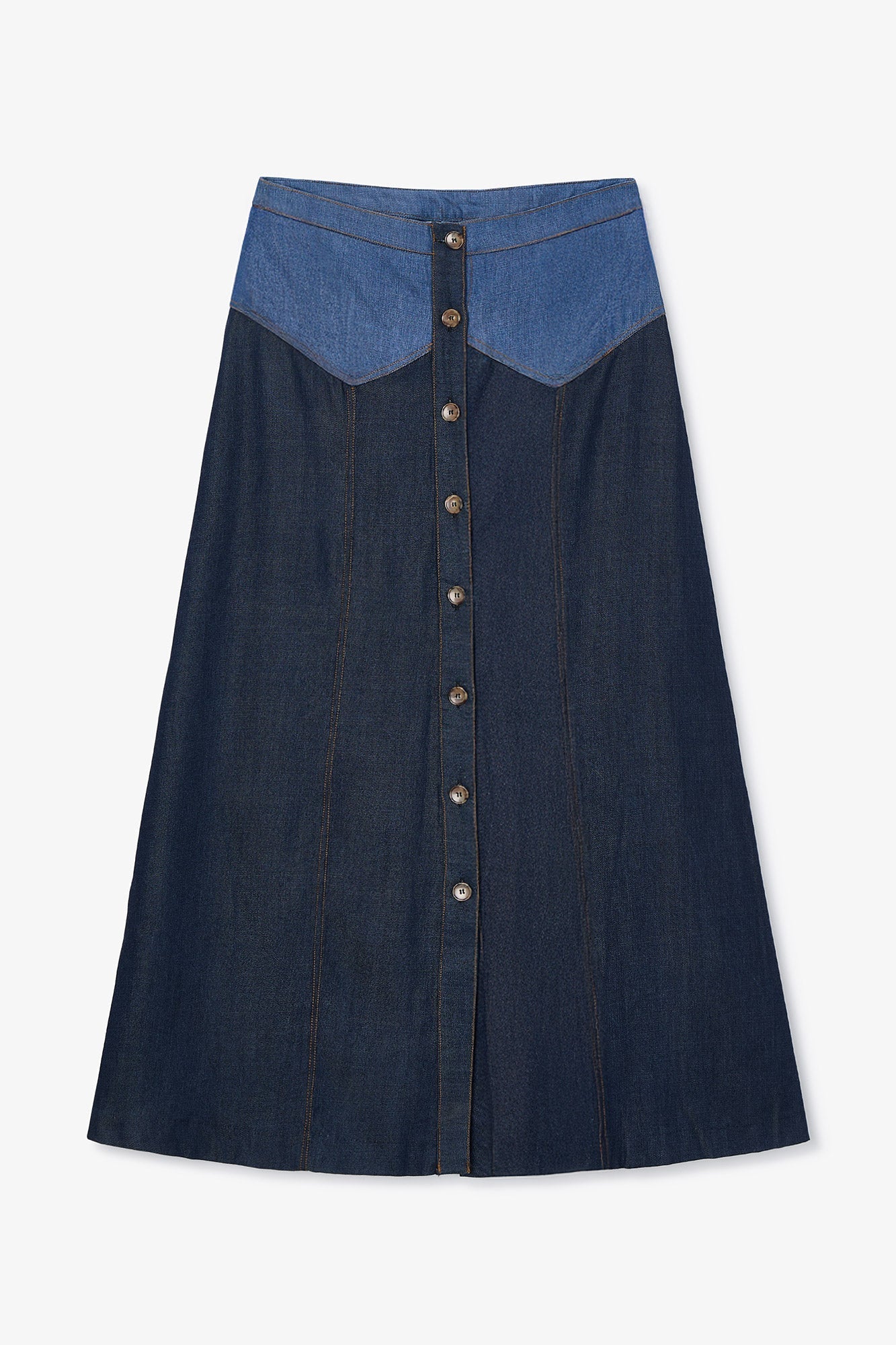Jupe Catalina Mix Tencel Bleu