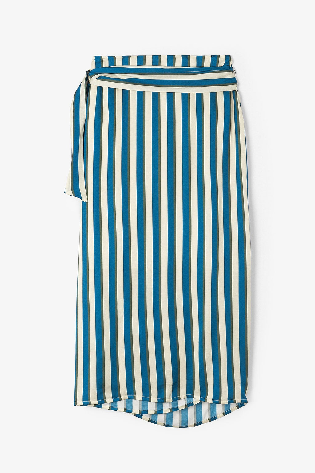 Jupe Portefeuille Rayé Bleu