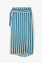 Jupe Portefeuille Rayé Bleu