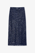 Jupe Biais Sequins Marine