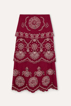 Jupe Bombay Broderie Cerise