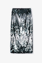 Jupe Droit Sequins Fumée