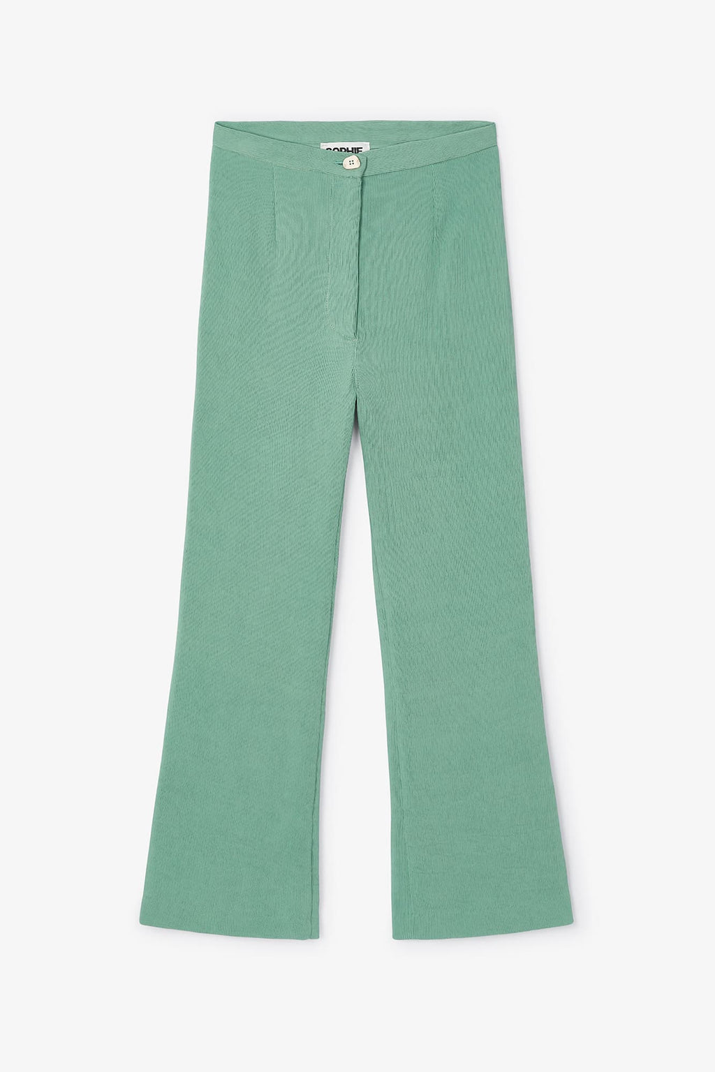 Pantalon Sixties Crop Froissé Bleu Eau