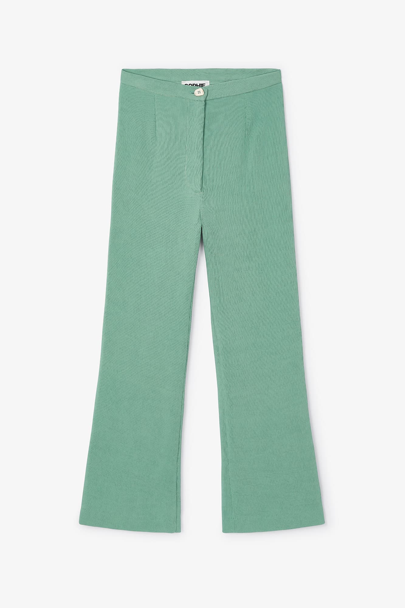Pantalon Sixties Crop Froissé Bleu Eau