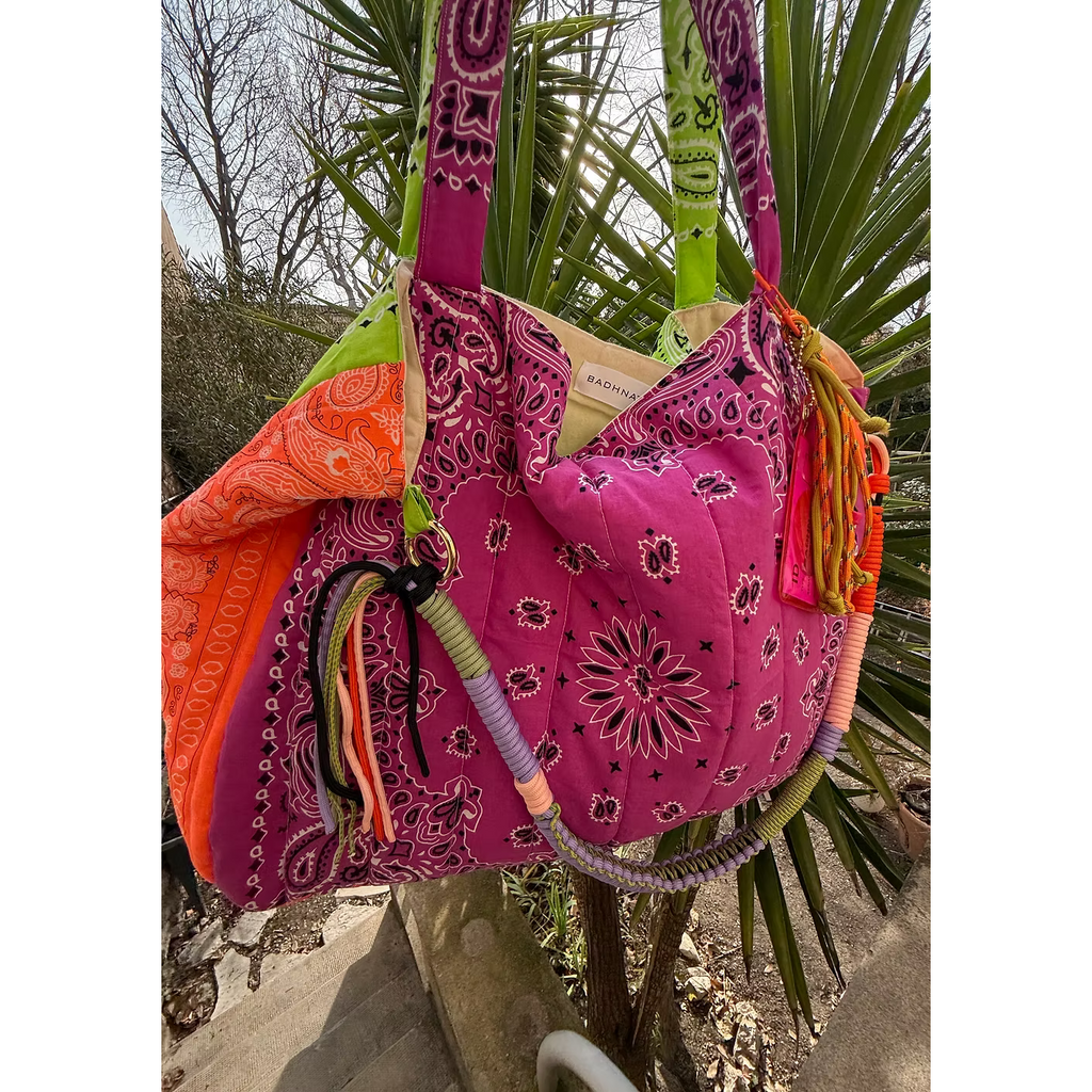 Sac Cabas Patch Anis/Cyclamen/Orange Fluo