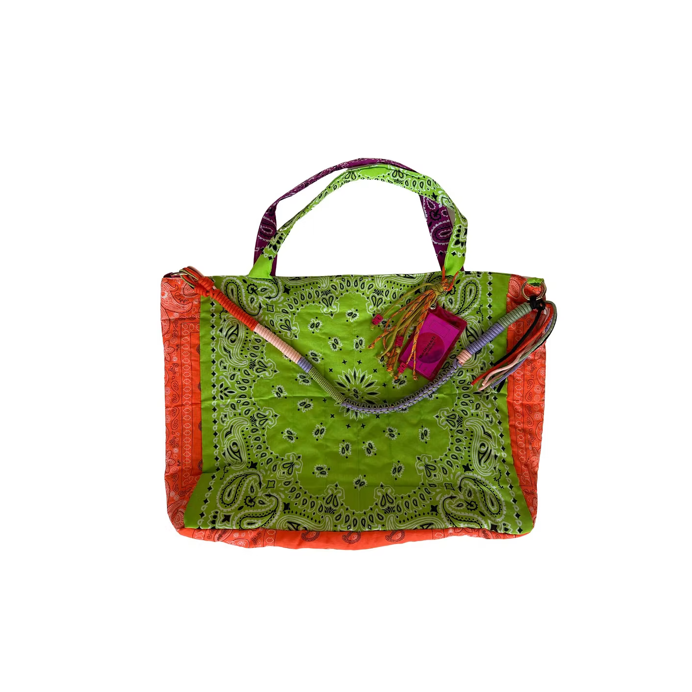 Sac Cabas Patch Anis/Cyclamen/Orange Fluo
