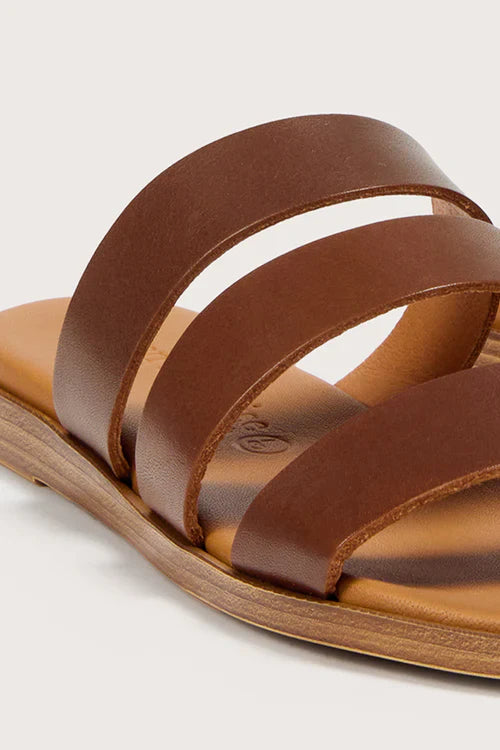 Sandales Plates Olympia - Marron