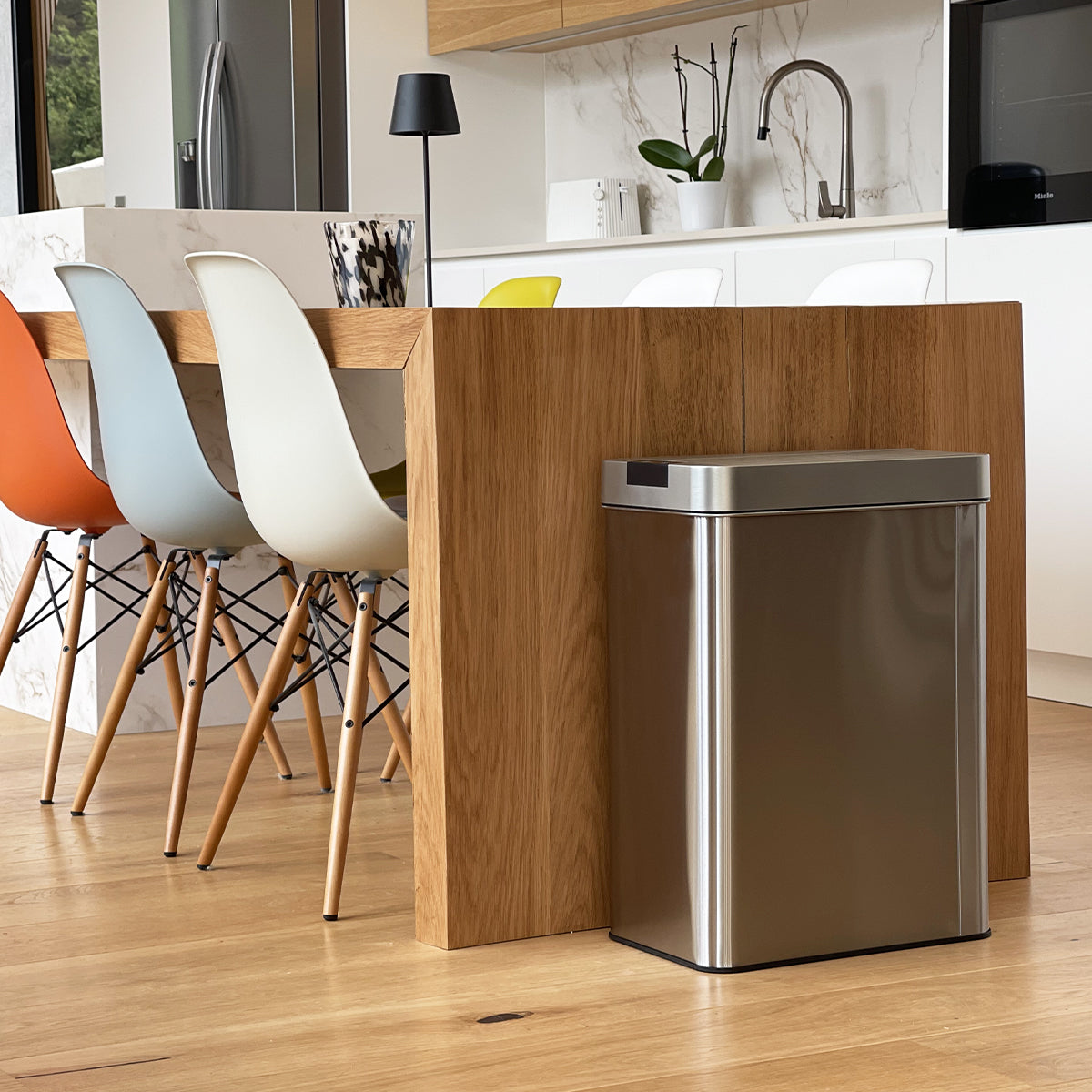 Poubelle Automatique Inox Silverlake - 90L - Argent