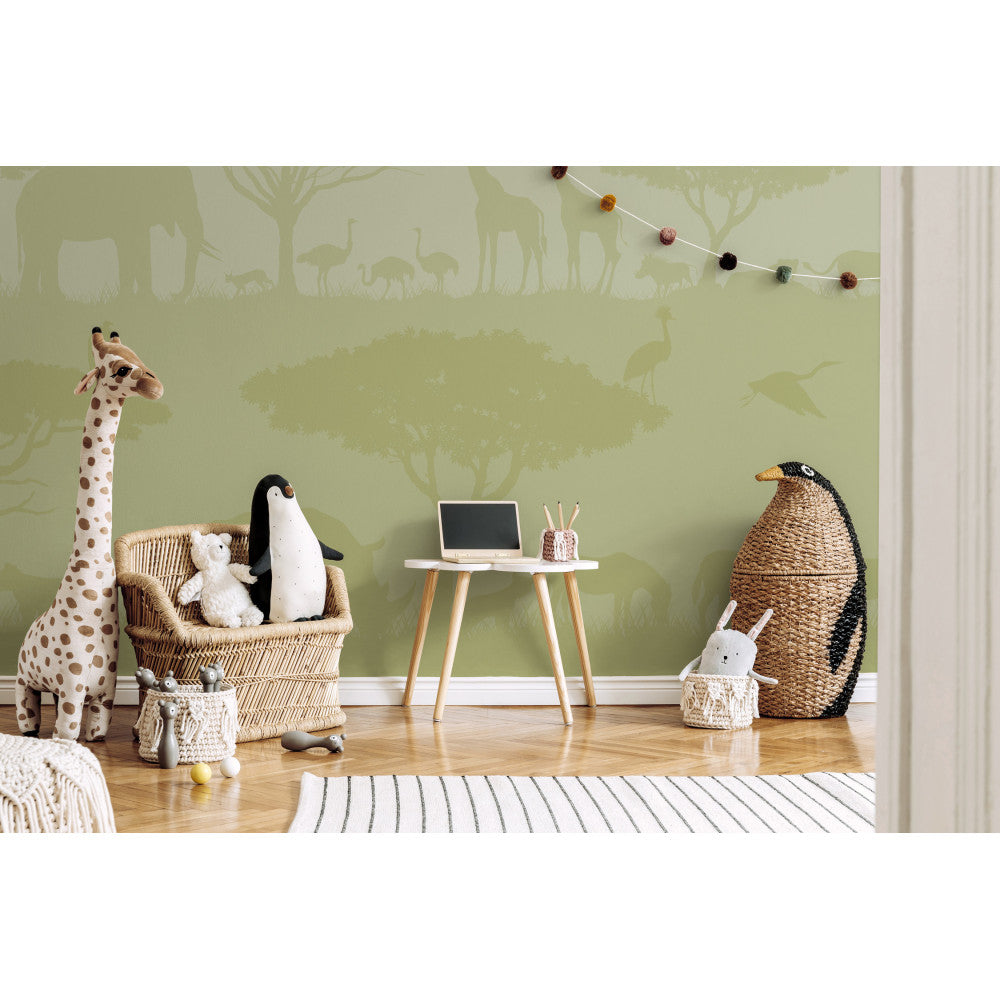 Papier Peint Panoramique - Savane - Vert