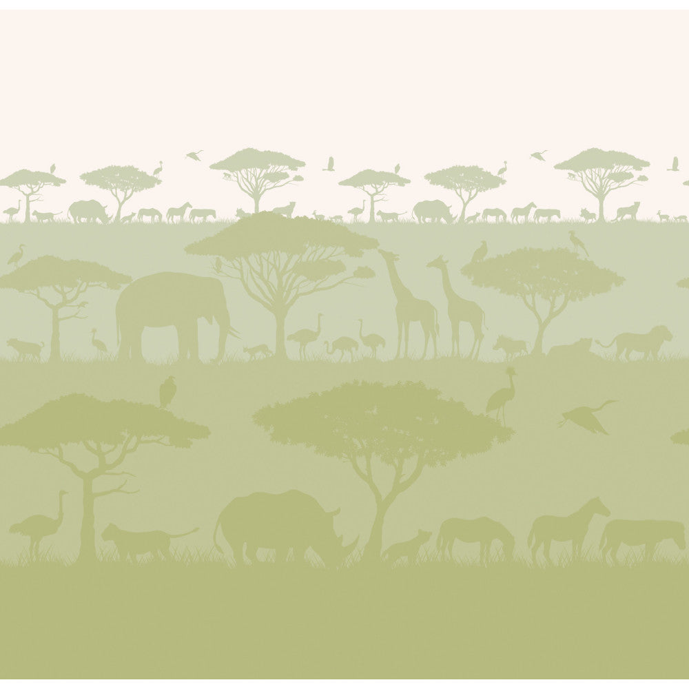 Papier Peint Panoramique - Savane - Vert