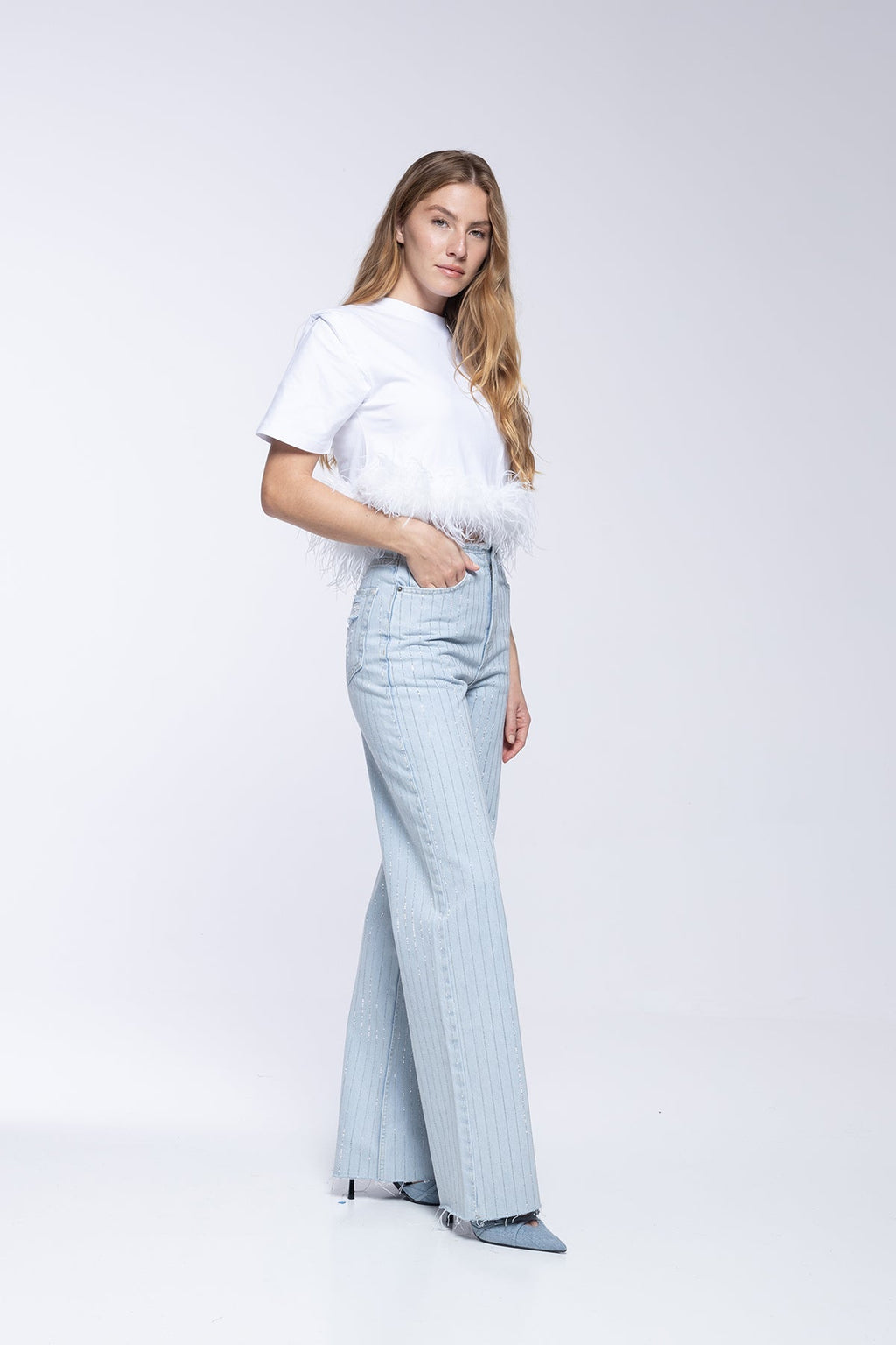 Jeans Scarlettt - Strass Bleu