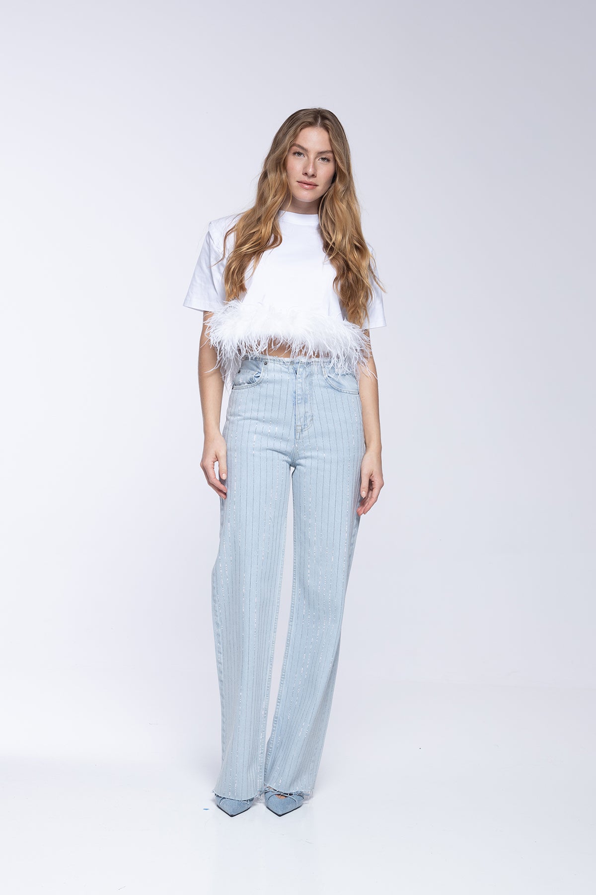 Jeans Scarlettt - Strass Bleu