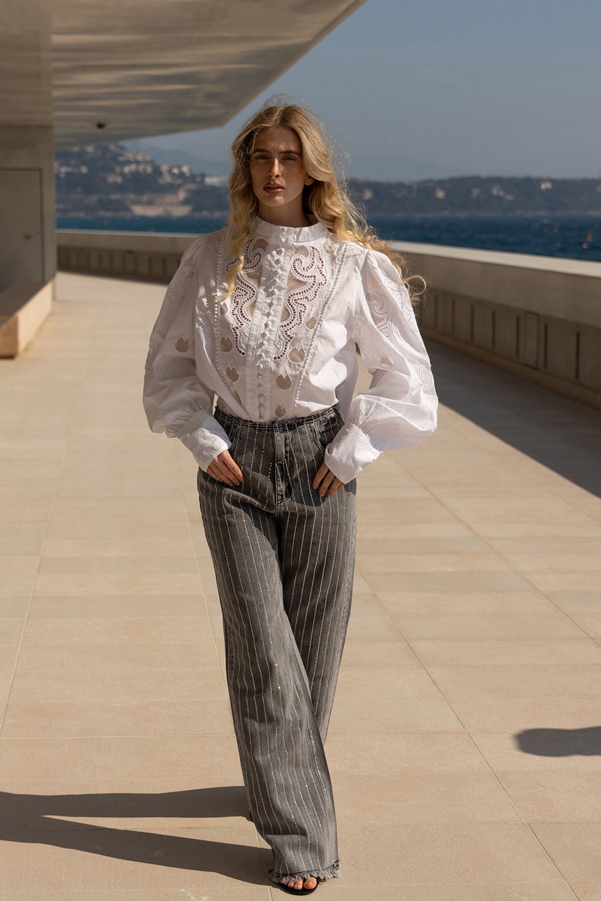 Jeans Scarlett - Strass Gris