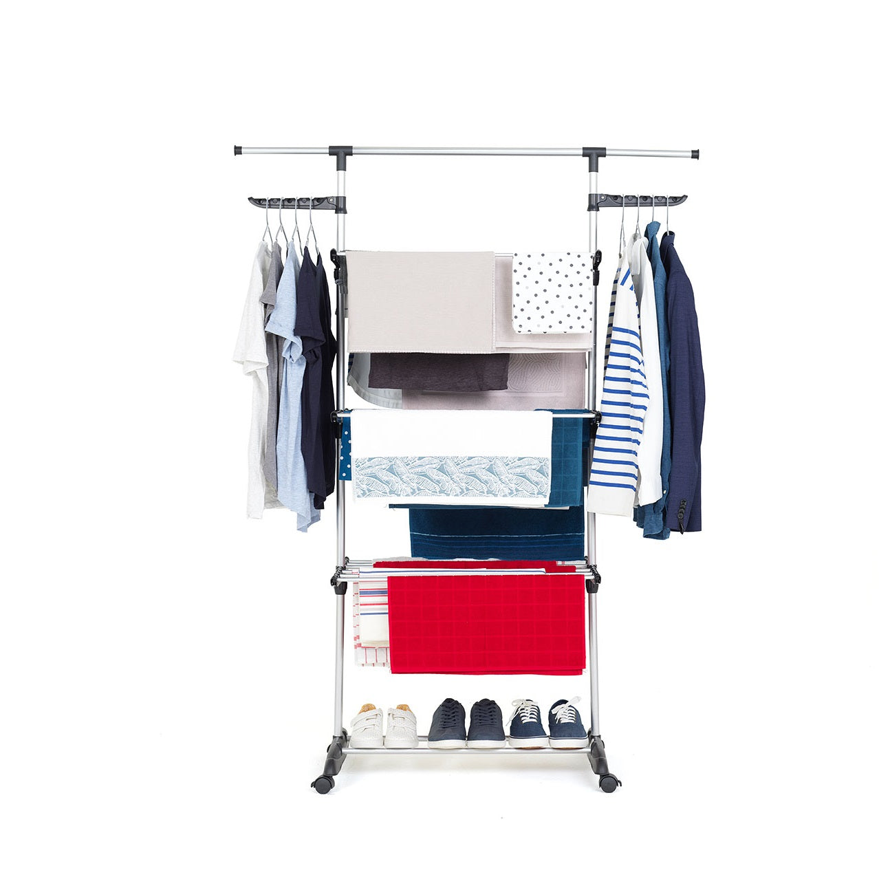 Séchoir à linge étendoir multifonction 18M ULTIMA 3 niveaux Noir et inox - REDDECO.com