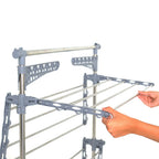 Séchoir à linge étendoir multifonction 30M EXTRA avec 30 accessoires 4 niveaux Gris et Inox - REDDECO.com