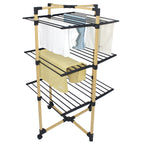 Séchoir à linge multifonction tour pliable 30M WILLIS 3 niveaux Couleur Noir et bois