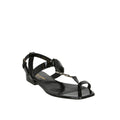 Saint Laurent Cassandra Logo Leather Sandals - Black - Femme