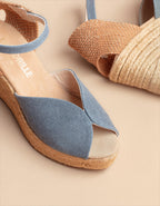 Espadrilles Compensées Séville Bride - Toile Jean - Femme