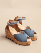 Espadrilles Compensées Séville Bride - Toile Jean - Femme