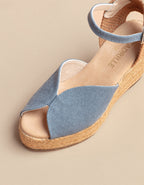 Espadrilles Compensées Séville Bride - Toile Jean - Femme