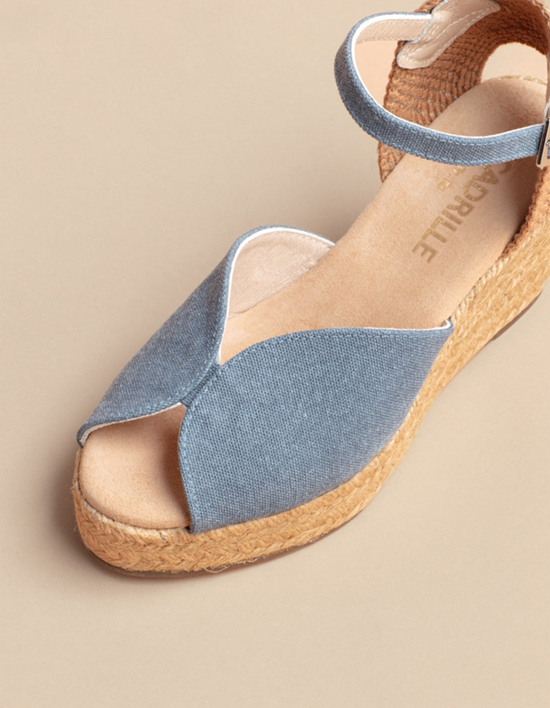 Espadrilles Compensées Séville Bride - Toile Jean - Femme