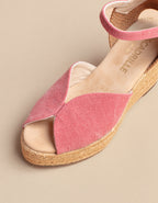 Espadrilles Compensées Séville Bride - Toile Rouge - Femme