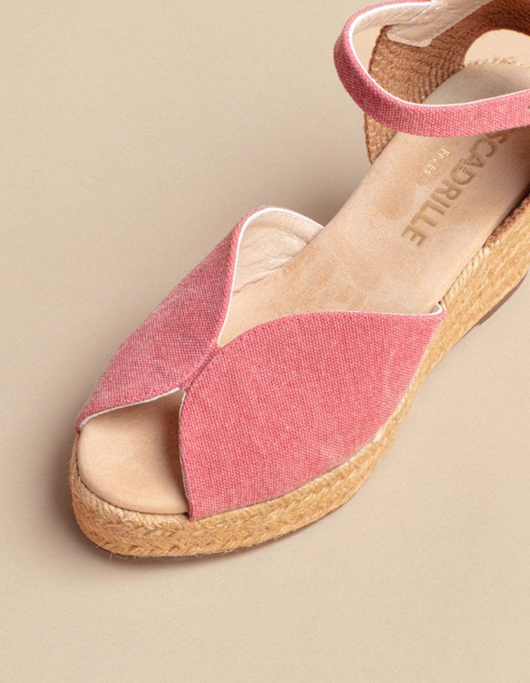 Espadrilles Compensées Séville Bride - Toile Rouge - Femme