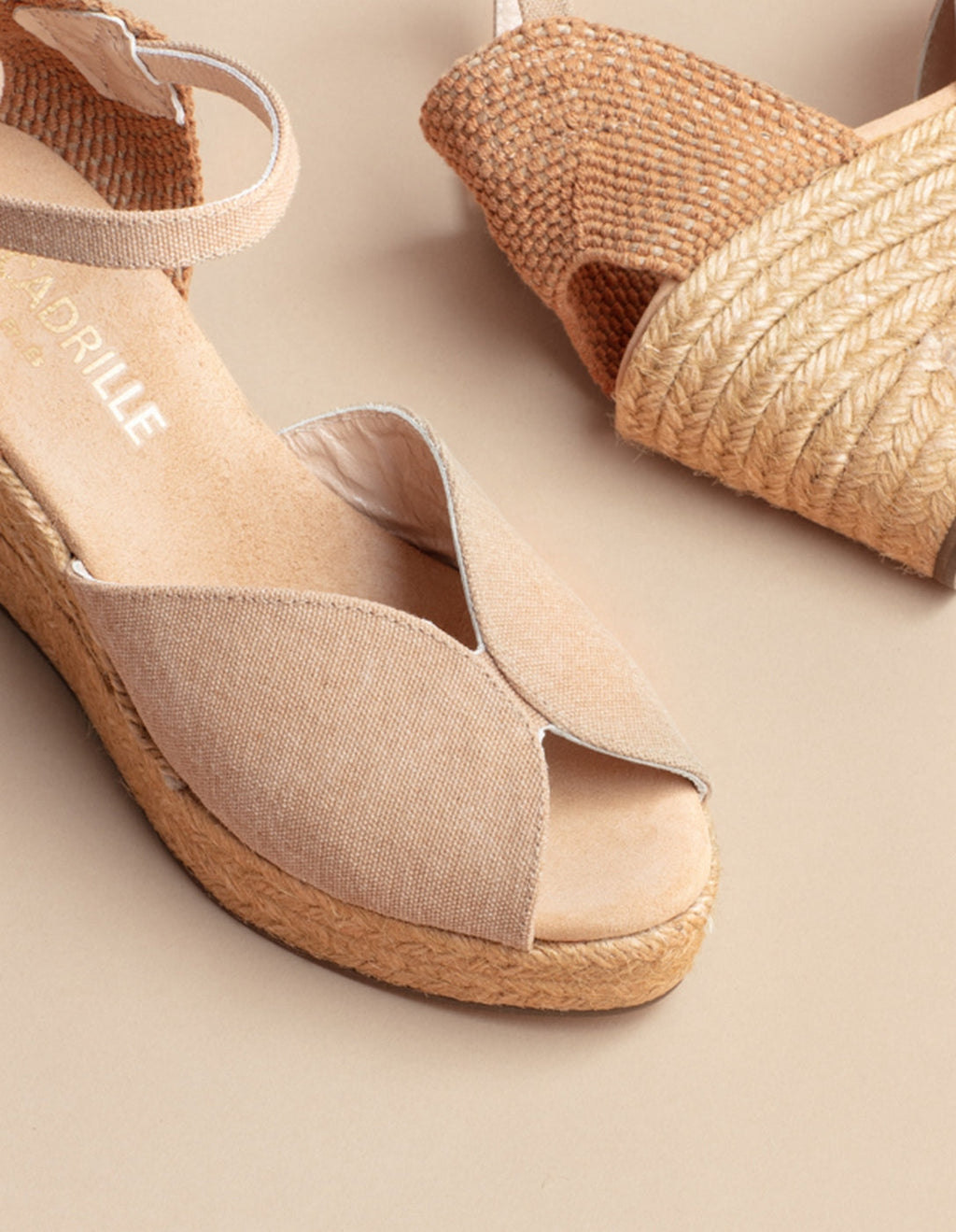 Espadrilles Compensées Séville Bride - Toile Beige - Femme