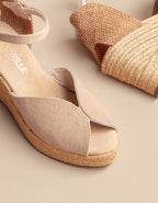 Espadrilles Compensées Séville Bride - Toile Beige - Femme