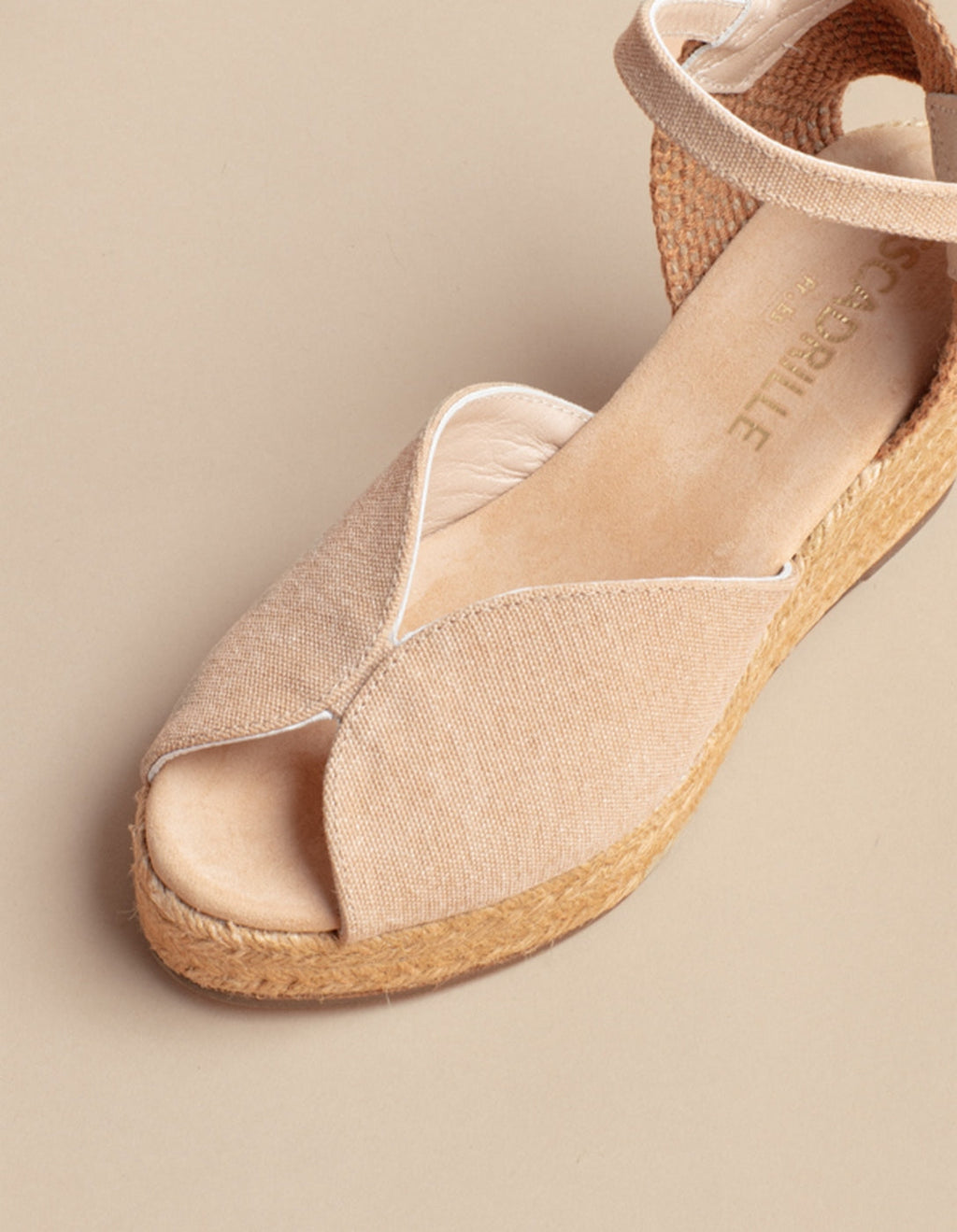 Espadrilles Compensées Séville Bride - Toile Beige - Femme