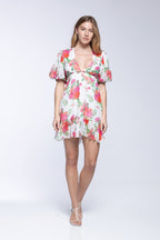 Robe Sylvia - Floral Blanc