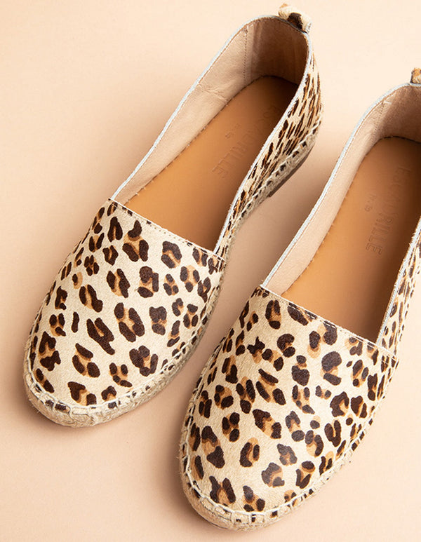 Espadrilles Plates Skagen - Cuir Léopard - Femme