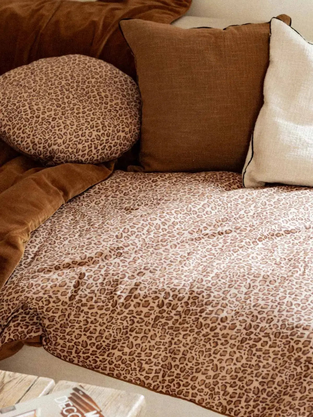 Sofa cover -  Léopard Fauve - 85x185cm KIRANE