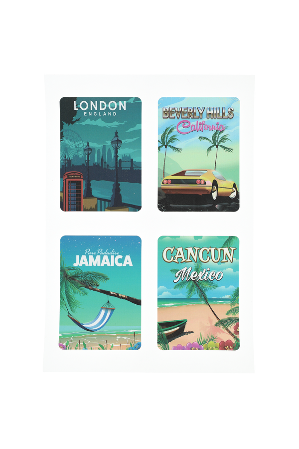 Planche De 12 Stickers - Cities