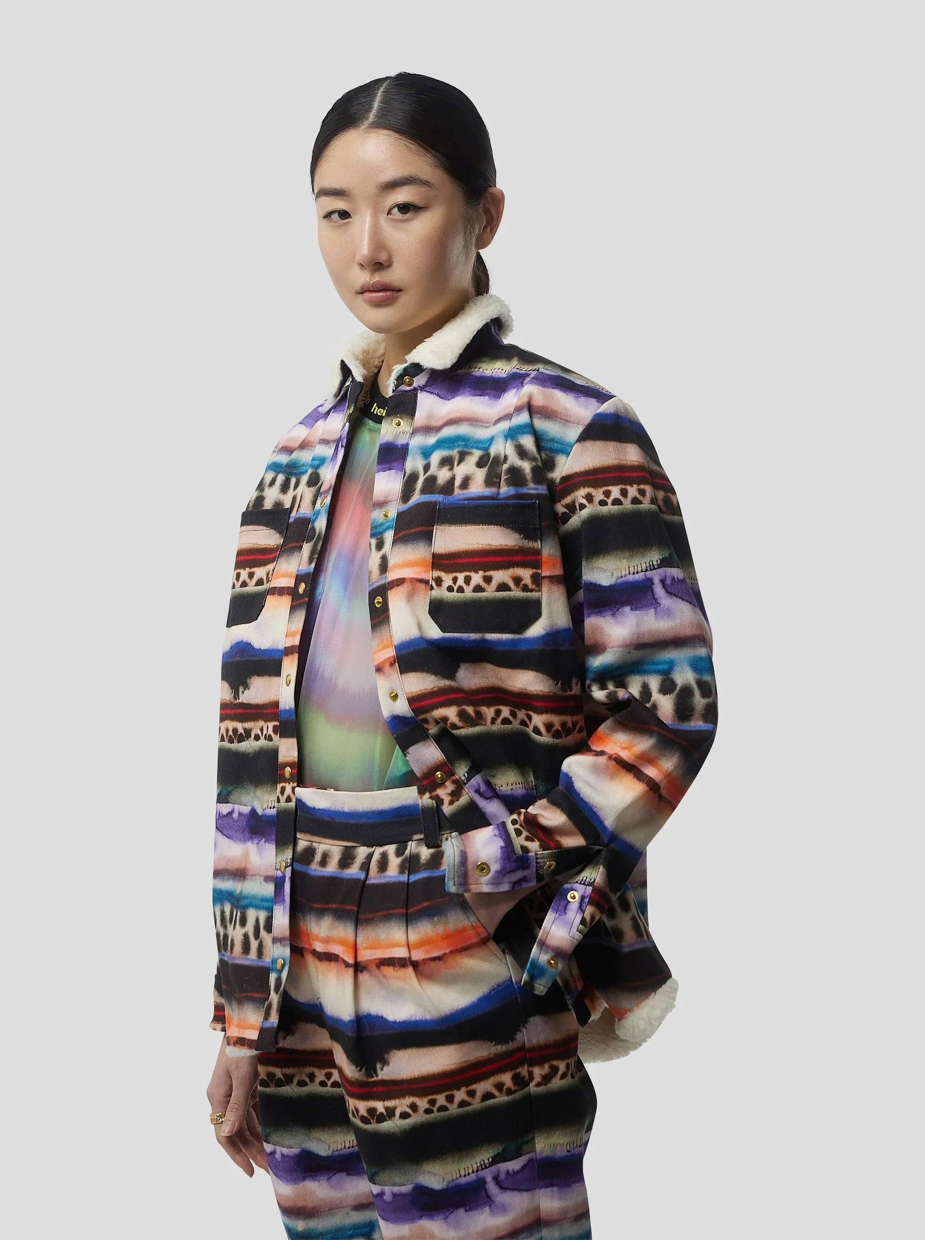 Chemise Dori Overshirt In Edgewalk Print