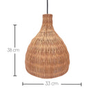 Bella - Suspension Sans Fil - Rotin - Beige