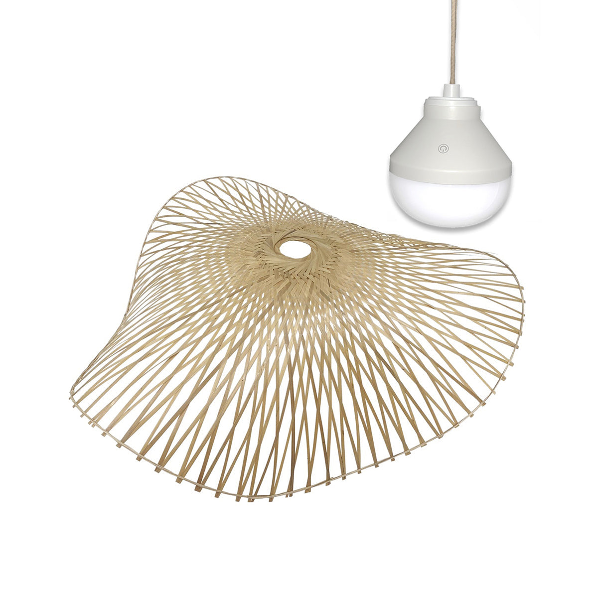 Laia - Suspension Sans Fil - Bambou - Beige
