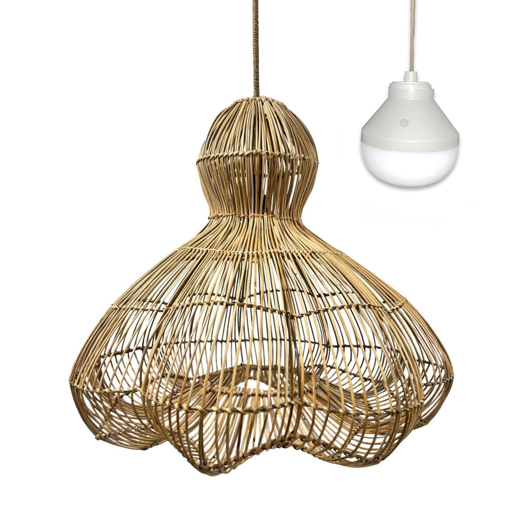 Ronda - Suspension Sans Fil - Rotin - Beige