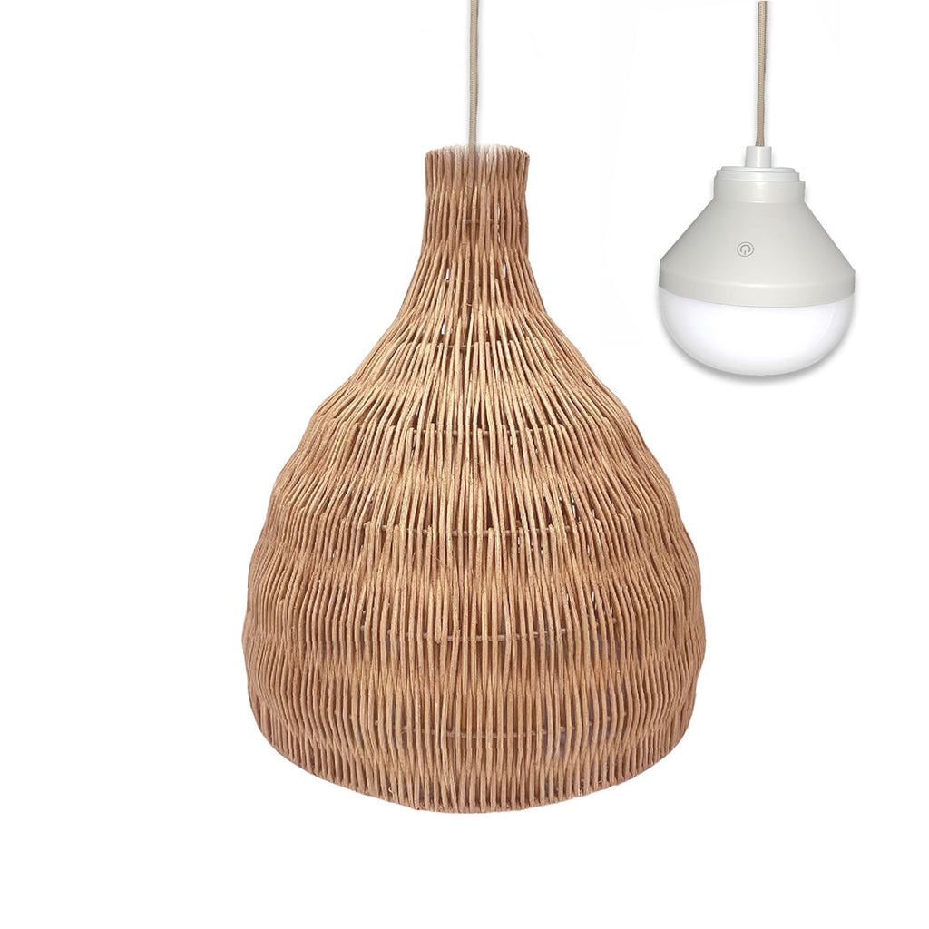 Bella - Suspension Sans Fil - Rotin - Beige