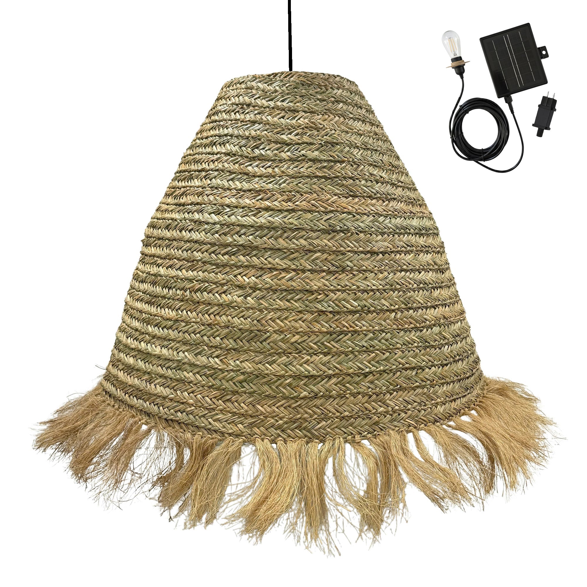 Anafi Big - Suspension Solaire - Jonc De Mer - Beige