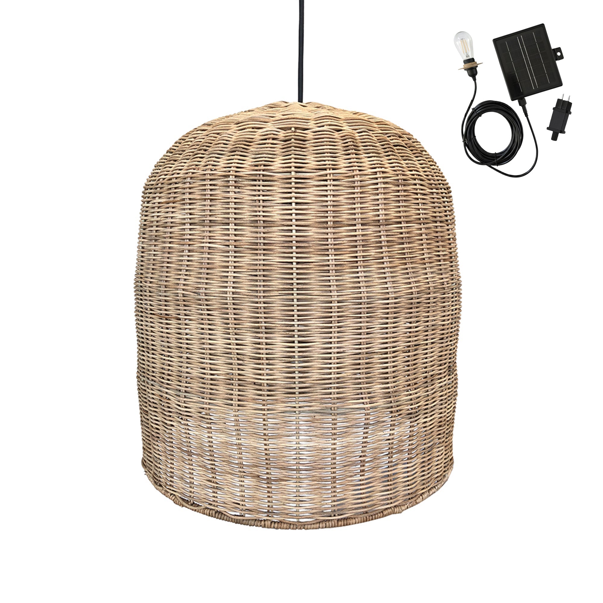 Giacomo - Suspension Solaire - Rotin - Beige