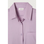 Chemise Manches Longues Col Boutonne - Parme - Femme