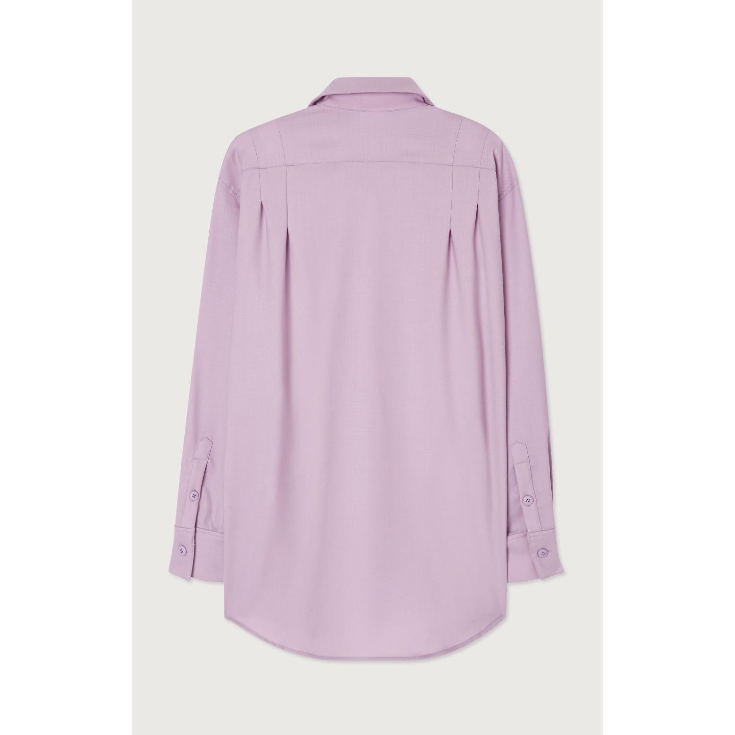 Chemise Manches Longues Col Boutonne - Parme - Femme