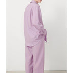 Chemise Manches Longues Col Boutonne - Parme - Femme