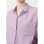 Chemise Manches Longues Col Boutonne - Parme - Femme