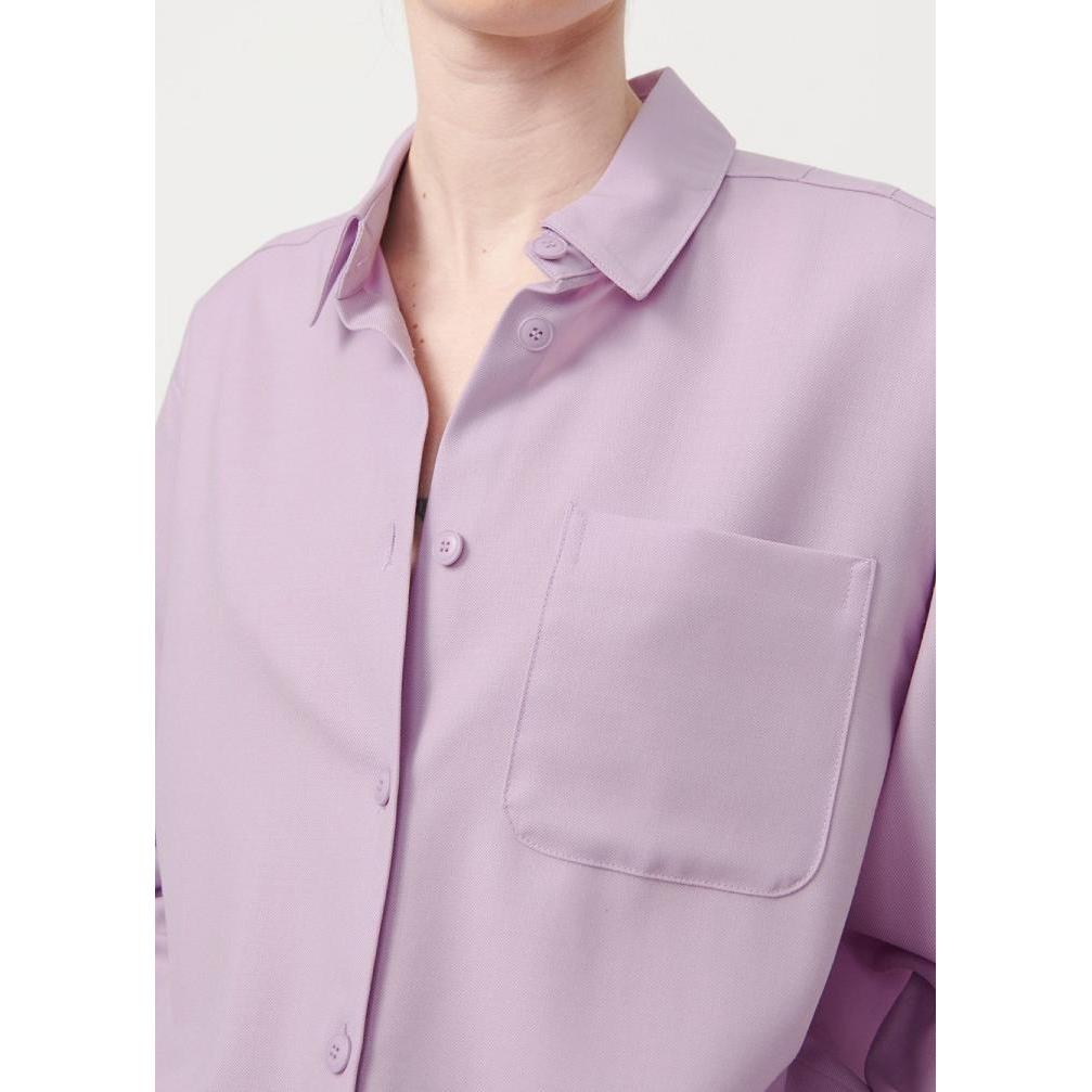 Chemise Manches Longues Col Boutonne - Parme - Femme